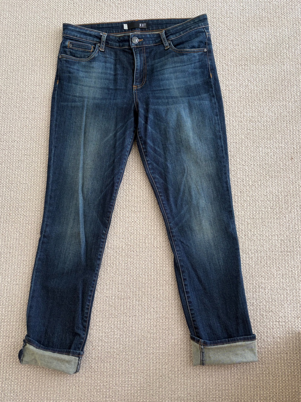 Kut from the Kloth Women's Dark Blue Catherine Boyfriend Jeans